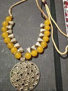 Yellow Beaded Necklace