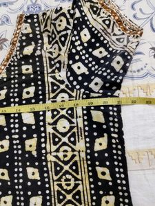 Black &amp; Beige Printed Kurta