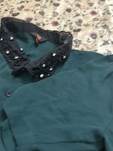 Elegant Embellished Collar Blouse