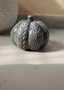 Grey Ceramic Pumpkin Decor