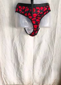 I. Red Heart Print Panty
