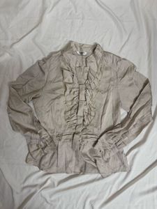 Elegant Ruffle Front Blouse