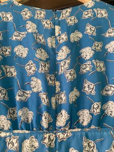 Blue Floral Midi Dress