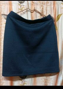 VERO MODA Classic Dark Blue Textured Mini Skirt