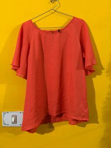 Two Coral Relaxed Top