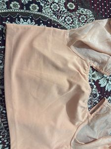 Peach Sheer Sleeve Blouse