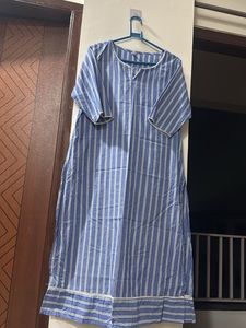 Blue Striped Kurta Set