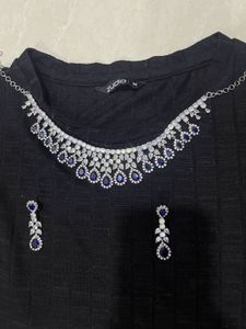 Stunning Blue & White Stone Jewellery Set
