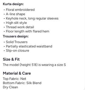 Floral embroidered anarkali suit with pants