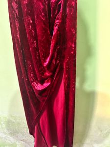 Velvet Maxi Dress with Slit