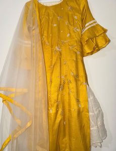 mustard Sharara set