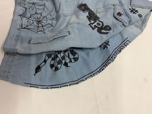 Denim Jacket with Graphic Prints