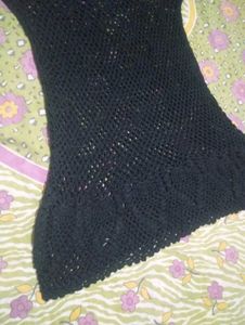 Black Crochet Knit Top