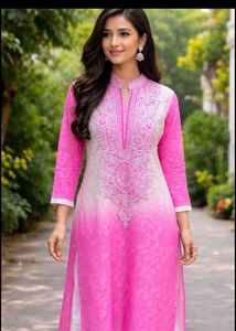 Beautiful Pink Embroidered Kurta