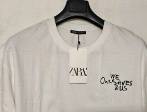 Zara White Graphic T-Shirt