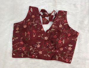 Embroidered Maroon Blouse