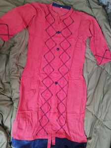 Pink Embroidered Kurta