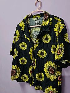 Sunflower Print Casual Shirt