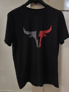 Black Graphic Print T-shirt Manfinity