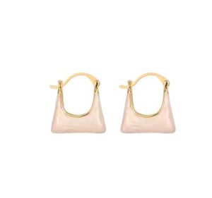 Hoop Graceful  White &amp; Gold Earring
