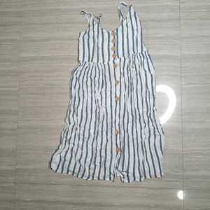 Striped Button-Front Sundress