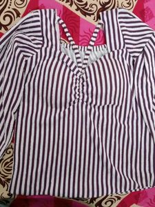 Chic Striped Square Neck Top