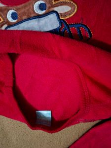 Girls' Red Christmas Reindeer Long Sleeve Top