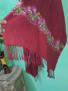 Maroon Embroidered Shawl ♥️