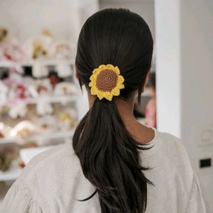 Crochet Sunflower Hair Ties set of 1