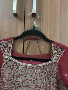 Embellished Maroon Kurta &amp; Pants