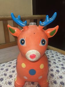 Orange Reindeer Bouncy Hopper Toy