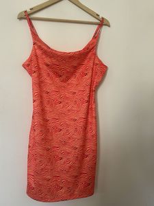 Orange Zebra Print Slip Dress