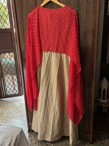 Elegant Red &amp; Beige Ethnic Kurta Set