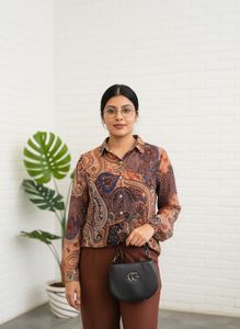 Chic Paisley Print Button-Down Shirt