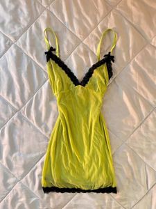Cute Lime Green Slip Dress