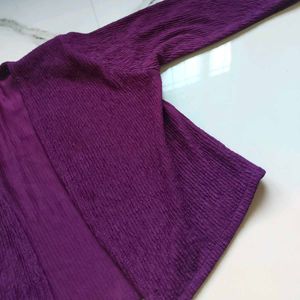 Purple Textured Crop Top
