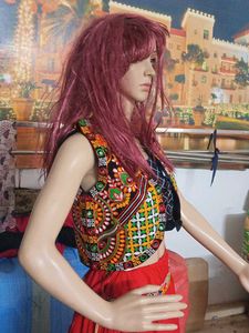 Red Embroidered Lehenga Choli Garba