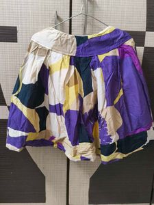 Purple Cotton Short Skirt