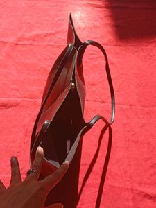 miniso Classic Black  Leather Tote