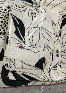 Black &amp; White Floral Kurta Set.