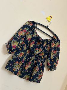 Chic Floral Off-Shoulder Blouse