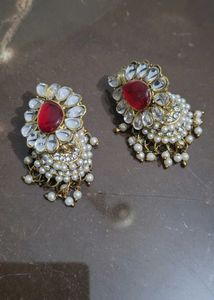 Red &amp; White Jhumka