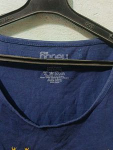 Blue Deer Print T-Shirt