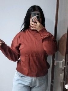Rust Turtleneck Sweater