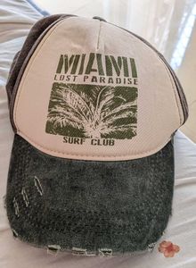 Distressed Miami Paradise Surf Club Baseball Cap