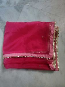 Vibrant Pink Dupatta with Sequins