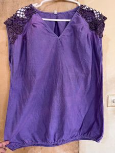 Purple Crochet Shoulder Top