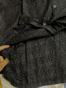 Textured Black Beach Shirt