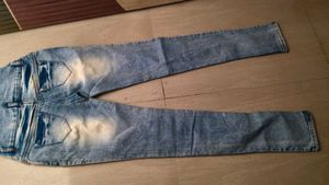Denim Distressed Shorts with Button Detail