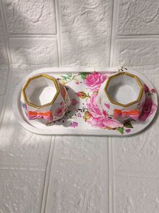Decorative Planter Set with Tray
